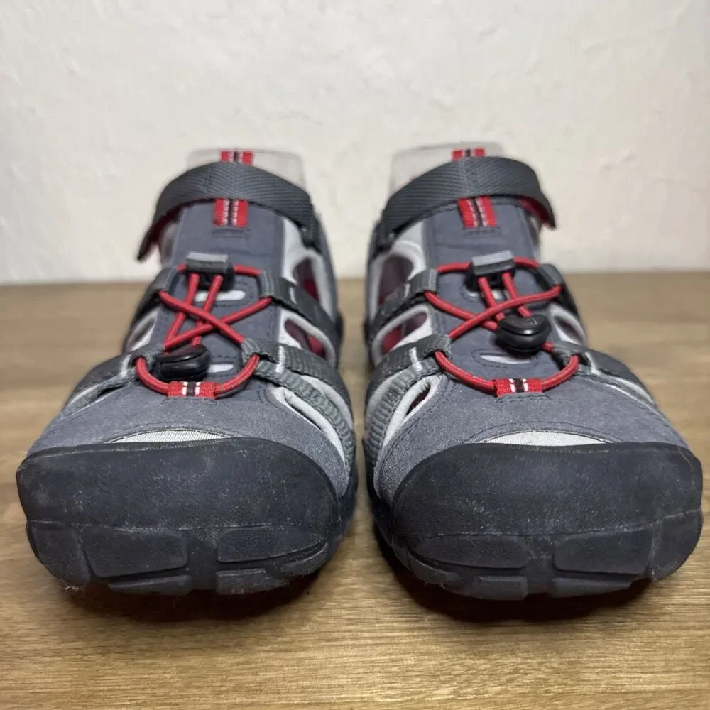 KEEN Big Kids Seacamp II CNX Sz 7 Hiking Hybrid Water Sandals Gray Red 1022985